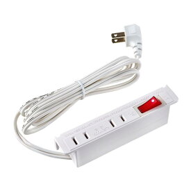 エルパ(ELPA) 家具用スイッチ付コンセント2個口 定格:AC125V 15A 合計1500Wまで コード長:2m 口数:2個口 付属品:丸頭木ネジ 2本(Φ3.8×13mm) カラー:ホワイト プラグ形状:L型プラグ 本体材質:ABS FO-2...