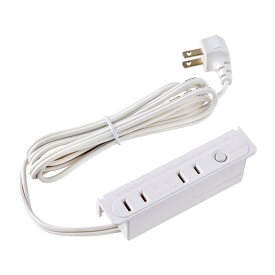 エルパ(ELPA) 家具用ブレーカー付コンセント2個口 定格:AC125V 15A 合計1500Wまで コード長:2m 口数:2個口 付属品:丸頭木ネジ 2本(Φ3.1×10mm) カラー:ホワイト プラグ形状:L型プラグ 本体材質:ABS FO-...