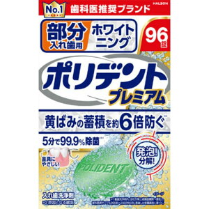 アース製薬 ポリデントプレミアム 部分入れ歯用ホワイト二ング 96錠