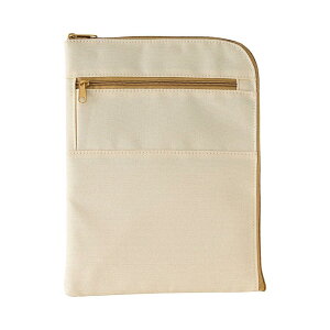 リヒトラブ 御朱印帳ポーチ PP製仕切り 小銭ポケット付 オフホワイト A372-1