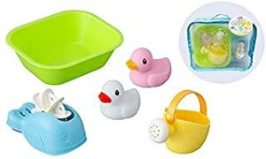 トイローヤル やわらかおふろでデラックスセット (水遊び/お風呂遊び) 抗菌 防カビ加工 (洗面器/水車/じょうろ/アヒルのお人形) やわらかい素材