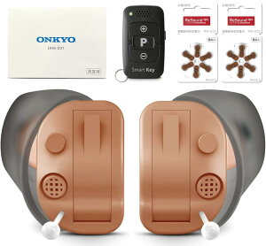 ONKYO オンキョー 音量調節リモコン付き 耳あな型デジタル補聴器 OHS-D31 日本メーカー電池パック付き (両耳用)