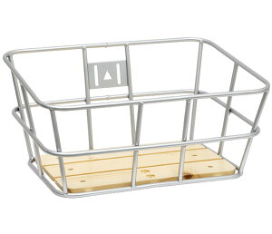 パルミー(PALMY) ウッドパネルアルミバスケットシルバー 幅400mm×奥行285mm×高さ200mm(底面:幅340mm×奥行220mm)