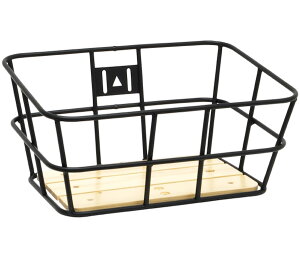パルミー(PALMY) ウッドパネルアルミバスケットブラック 幅400mm×奥行285mm×高さ200mm(底面:幅340mm×奥行220mm)