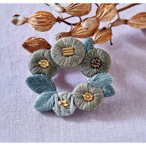 s[X (Piece) hイLbg wK.omono (Rm) floret wreath brooch u[`x c5.5×5.2cm J[L PHC-034-3/361-28-051-001
