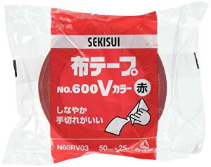 積水化学工業 積水 布テープNo.600Vカラー 赤 N60RV03