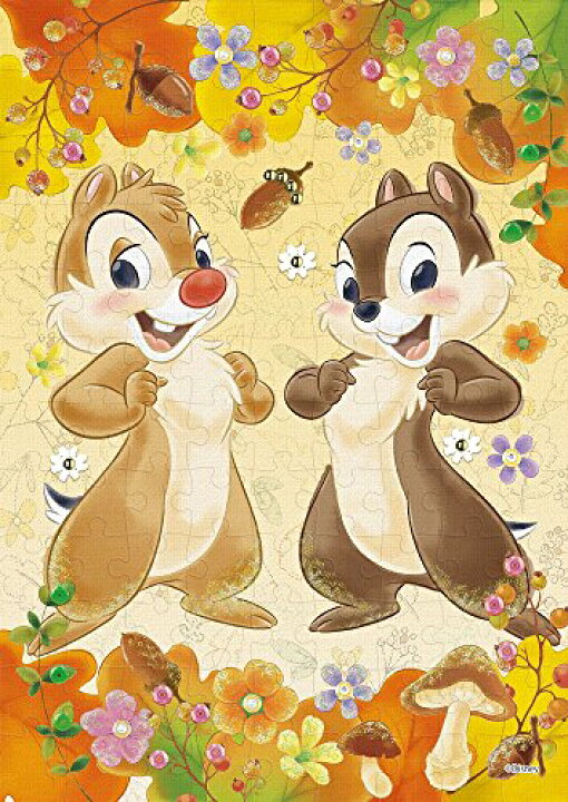 楽天市場 108ピース ジグソーパズル Chip N Dale チップ デール Autumn Feast パズルデコレーション 18 2x25 7cm おもちゃ ポッチ