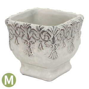 植木鉢 おしゃれ 四角 穴あき セメントポット バロックポットスクエア M