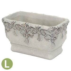 植木鉢 おしゃれ 四角 横長 穴あき セメントポット バロックポットスクエアロング L