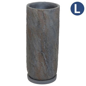 植木鉢 おしゃれ 丸形 穴あき セメントポット オークブラックポット ロングL