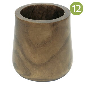 植木鉢 おしゃれ 丸型 穴あき 木製 ウッドポット12