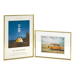 フォトフレーム 写真立て フォトスタンド おしゃれ インテリアフレーム ワンセカンド メタルフレーム L判×2枚 卓上用