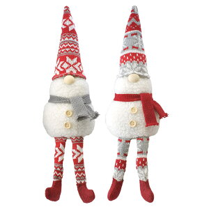 クリスマス 飾り卓上 雪だるま 置物 オブジェ 人形 CM足ブラ ノルディックスノーマン 2個セット