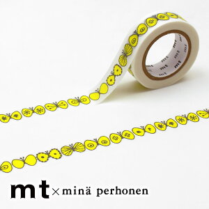 マスキングテープ マステ mt mina perhonen choucho・yellow ミナペルホネン チョウチョ・イエロー 15mm×10m巻 【メール便対応・20個まで】