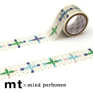 マスキングテープ マステ mt mina perhonen blooming day 箔押しテープ ミナペルホネン ブルーミングデイ 24mm×3m巻