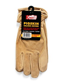 ワークグローブ 豚革 Kinco Gloves（キンコグローブ） Unlined Grain Pigskin Leather Driver 94WA-S/M/L 【メール便対応・2個まで】