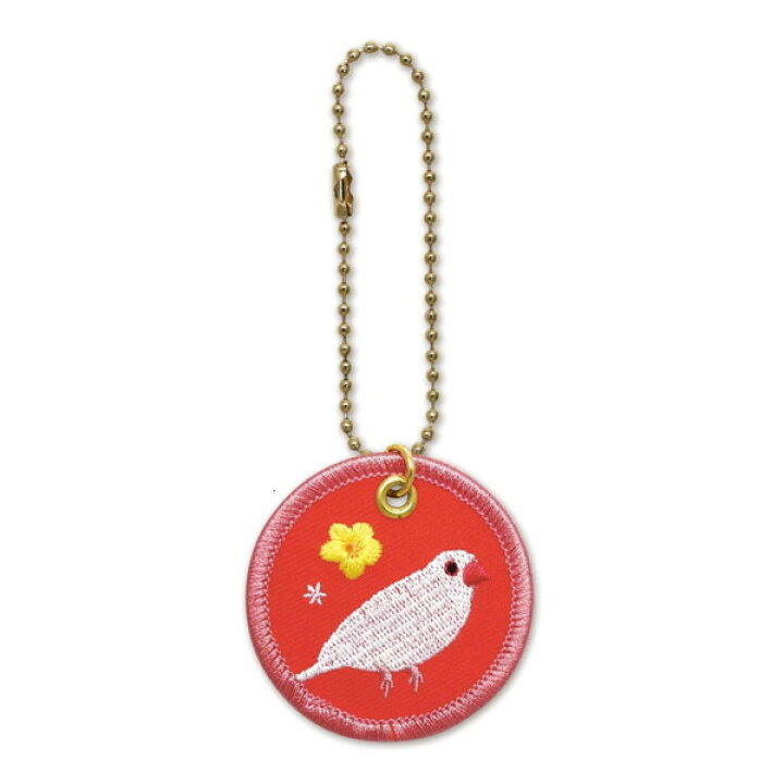 楽天市場 Pi 鳥 ワッペンキーホルダー 文鳥白 Rb Kh016 キャラクターグッズpoccl