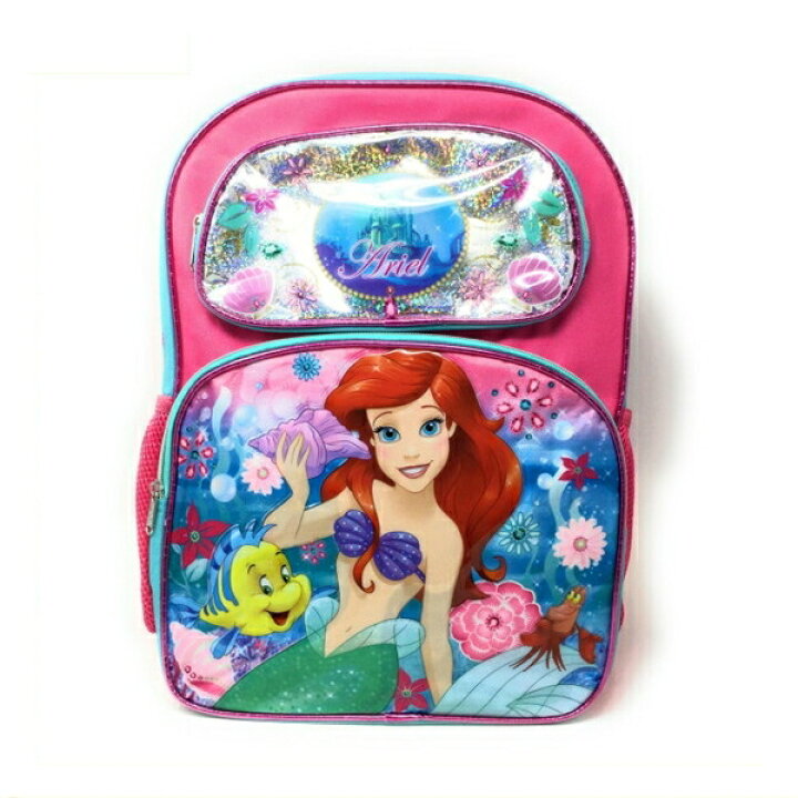 楽天市場 送料無料 おまけ２個付 ディズニープリンセス アリエル ラージリュック 貝の音聞き キャラクターグッズpoccl
