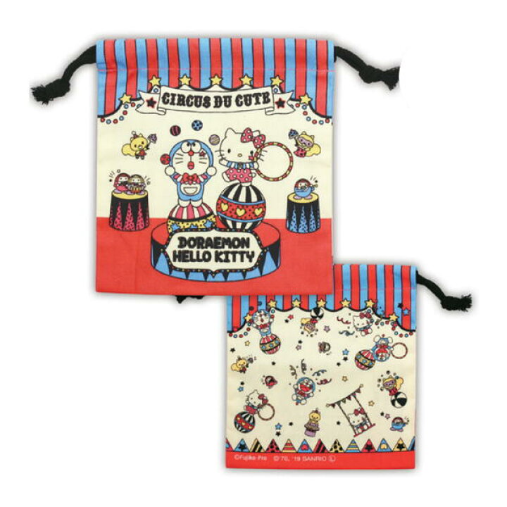 楽天市場 ドラえもん ハローキティ 巾着 サーカス Kd Ki001 Doraemon Hello Kitty キャラクターグッズpoccl
