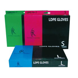 LDPEグローブ 1箱(200枚) (選べるサイズ： M ・ L ) ファーストレイト 手袋 ポリエチレン アレルギー 使い捨て グローブ クリアー グリーンポリエチレン 左右兼用