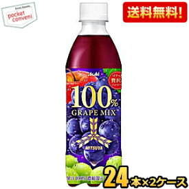 【送料無料】アサヒ 三ツ矢 100%グレープミックス 430ml ペットボトル 48本(24本×2ケース) 三ツ矢サイダー ※北海道800円・東北400円の別途送料加算 [39ショップ]