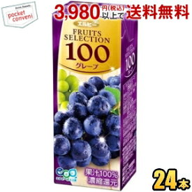 エルビー フルーツセレクション グレープ100 200ml紙パック 24本入 果汁100%ジュース ぶどうジュース グレープジュース