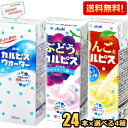 クーポン配布中★期間限定特価【送料無料】 カルピス 250ml紙パック飲料 選べる4ケース 計96本(24本×4ケース)セット フルーツカルピス カルピスウォーター ぶどう＆カルピス りんご＆カルピス ※北海道800円・東北400円の別途送料加算