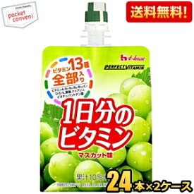 【送料無料】ハウスウェルネス パーフェクトビタミン 1日分のビタミンゼリー マスカット味 180gパウチ 48個(24個×2ケース) [栄養機能食品(ビオチン)] PERFECT VITAMIN ※北海道800円・東北400円の別途送料加算