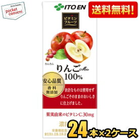 【送料無料】伊藤園 ビタミンフルーツ りんごMix100％ 200ml紙パック 48本(24本×2ケース) [果汁100％] ※北海道800円・東北400円の別途送料加算 [39ショップ]