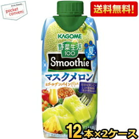 6月11日発売【送料無料】カゴメ 野菜生活100 Smoothie マスクメロン＆ゴールデンパインMix 330ml紙パック 24本 (12本×2ケース) 野菜生活スムージー 野菜ジュース ※北海道800円・東北400円の別途送料加算 [39ショップ]