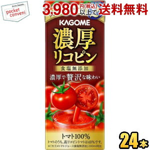 カゴメ 濃厚リコピン 195ml紙パック 24本入 (野菜ジュース トマトジュース トマト100% 食塩無添加)