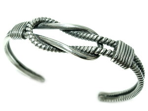 シルバーバングル ロープ縄デザイン シンプル/シルバー925/銀/ブレスレット
