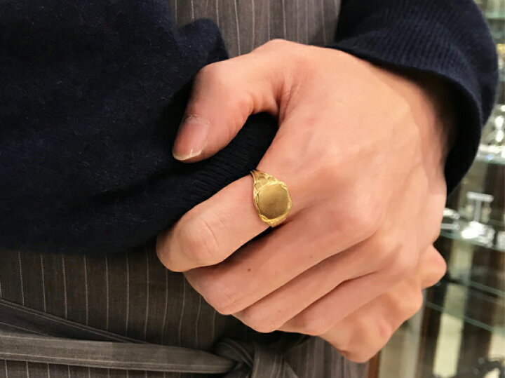 楽天市場】18金リング/18金/18金無垢/K18/印台デザイン/シグネット  