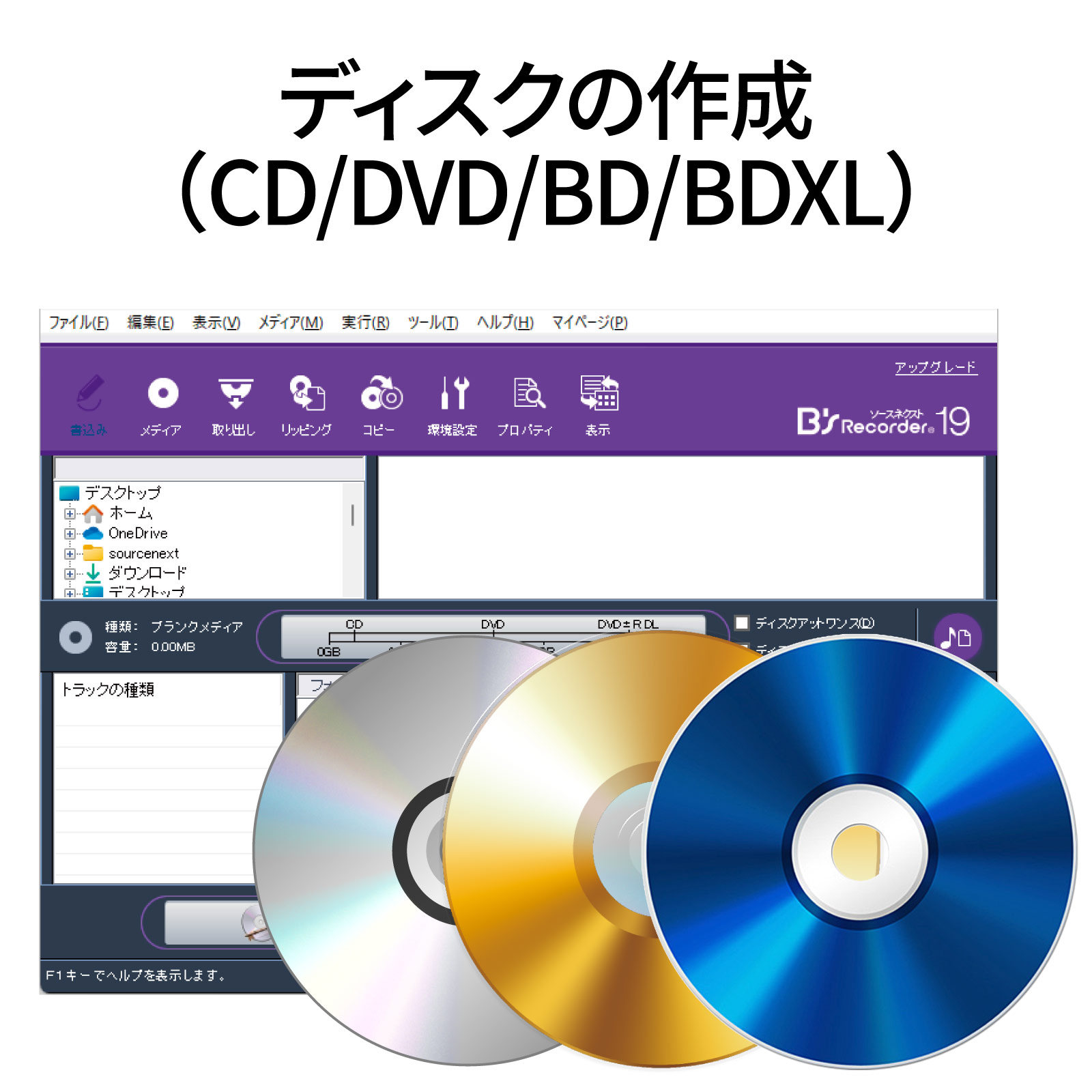 B’s Recorder GOLD 19[Windows用][Blu-ray DVD CD作成ソフト]ソースネクスト　送料無料　オーサリングソフト　DVD作成　DVD作成ソフト