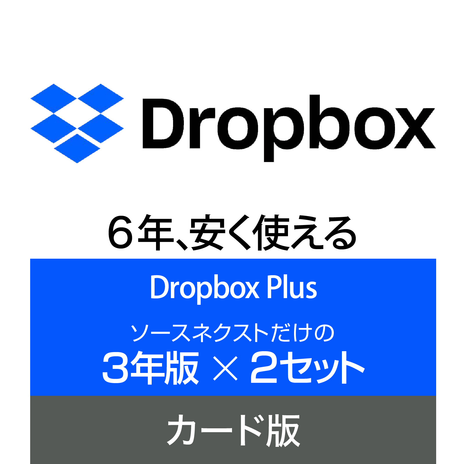 Dropbox Plus 3年版×2セット カード版 [Windows Mac iOS Android対応