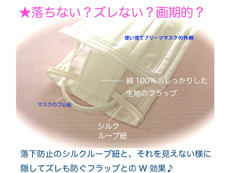 楽天市場 マスク一体型3枚セット 横浜シルクスキンケアインナー シルク100 日本製不織布使い捨てマスク用シート 洗えるずれ落ちないシルクマスク フィルター国産肌に優しい保湿 敏感肌 化繊アレルギー 肌荒れ防止 Uvカット 等のインナーマスクにおすすめ Toki