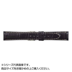 MIMOSA ミモザ 時計バンド クロコマット 18mm ネイビー/ホワイトステッチ 美錠:銀 WRM-NW18