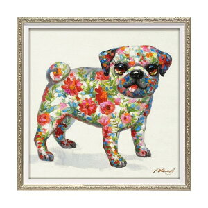 ユーパワー オイル ペイント アート Sサイズ ドッグフラワー OP-07041