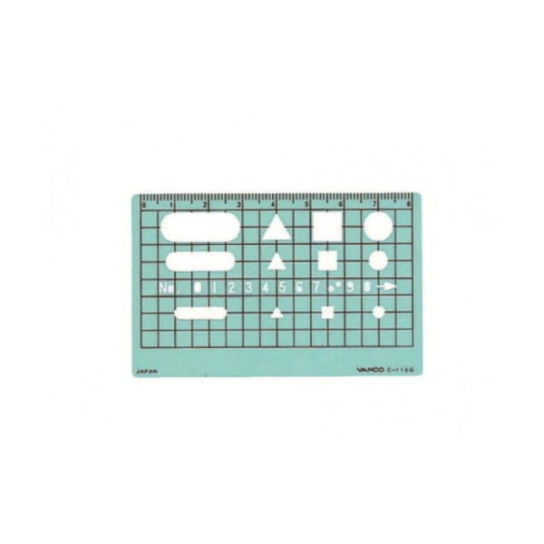 テンプレート カードサイズ 携帯用 プランツ 描図 図面 定規 文房具