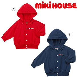 【セール30%OFF】 ミキハウス mikihouse バックロゴパーカー (90-130cm) トップス アウター ロゴ フード着脱 ベビー キッズ 子供服 男の子 女の子 ギフト プレゼント 【13-3712-494】