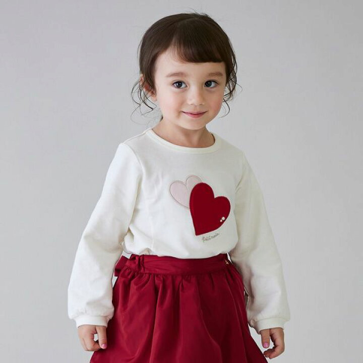 楽天市場】【セール30%OFF】プティマイン ハートモチーフ長袖Tシャツ  