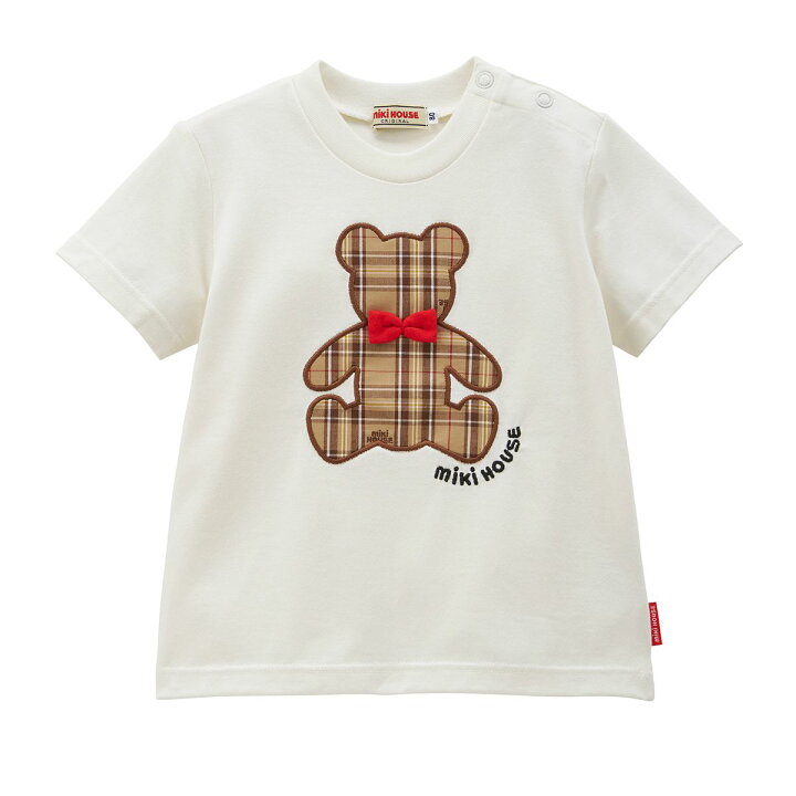 楽天市場】ミキハウスmikihouseミキハウスチェックベア半袖Tシャツ 
