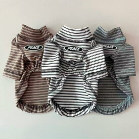 犬 服 ボーダー Tシャツ タートルネック インナー 長袖 カットソー 小型犬 中型犬 抜け毛対策 韓国風 猫服 重ね着 春 夏 秋 冬 おしゃれ