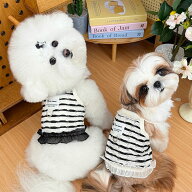 超可愛い! 犬の服 春夏 猫服 キャミソール メッシュ かわいい フリル リボン 涼しい 超小型犬 小中型犬 …