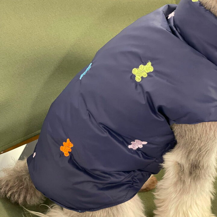 楽天市場】犬服 ダウン ジャケット ベスト コート くま刺繍 袖なし 
