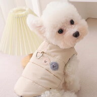 【全商品ポイント5倍】 犬服 冬 暖かい ベストウェアハーネス ジャンパー ギンガムチェック 無地 あった…