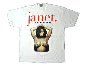 �yVintage Reproduction Tee�zJanet Jackson/�W���l�b�g �W���N�\���E1993 �A���o���ujanet.�v�E1995 �o���Z���i����T�V���c�E�N���[�l�b�N����T�V���c�E�R�b�g��100%�E�z���C�g�@�i���B���e�[�W�E�Ò��E��