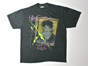 �yVintage Reproduction Tee�zTHE CURE/�U �L���A�[�E1987 Kiss Me Kiss Me Kiss Me�E�L�X�~�[�EKissing Tour�E�N���[�l�b�N����T�V���c�E�R�b�g��100%�E�u���b�N�@�i���B���e�[�W�E�Ò��E���v���J�E���b�NT�E�o