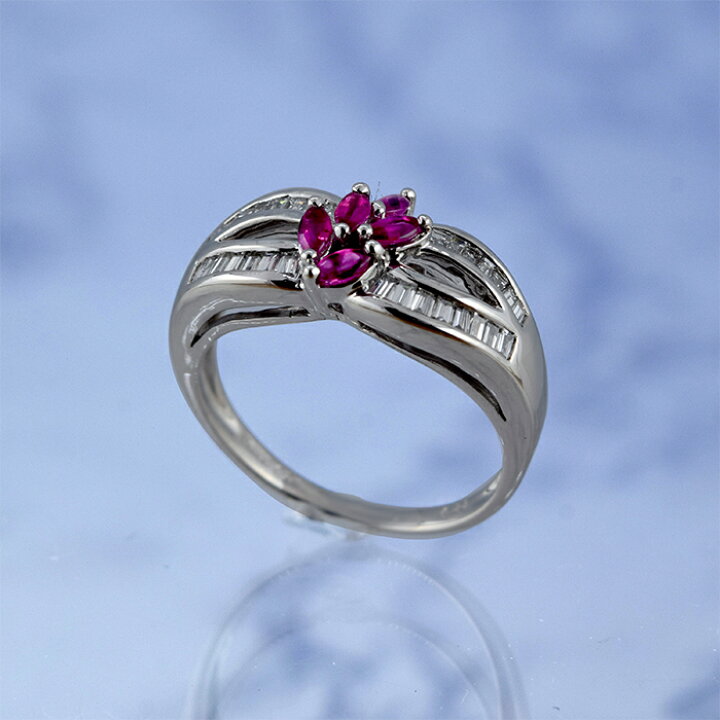 楽天市場】【0.64ct】プラチナ 900 ルビー ダイヤ入リング 0.64ct 天然 