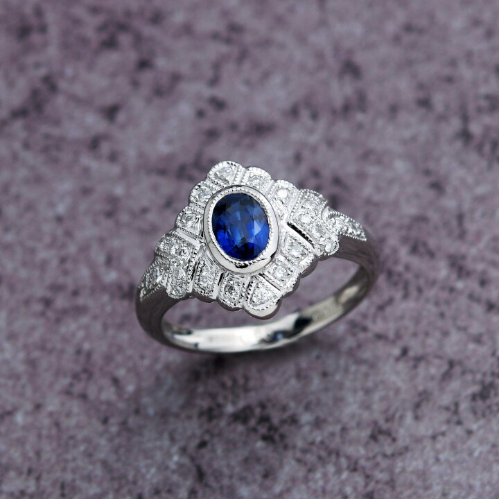 楽天市場】【0.98ct】プラチナ 900 サファイア ダイヤ入り リング 0.98 